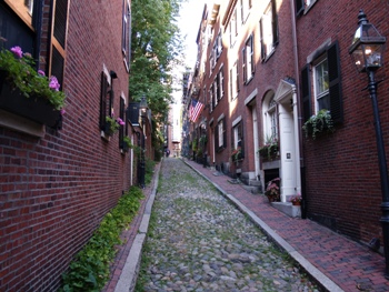This photo of a narrow quaint street in Boston's Back Bay neighborhood was taken by John de Boer of Moncton, Canada.